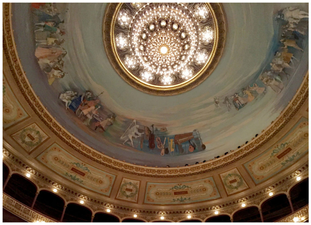Argentinian painter Raúl Soldi was honored to donate his time to paint the ceiling mural.