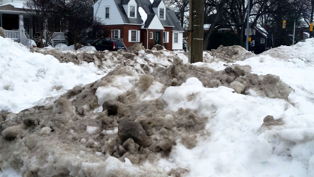 The pristine white blanket dies a sad, dirty death