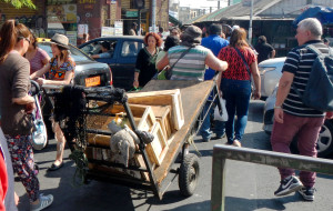 This cart is relatively empty but we watch a guy at a gallop's pace carrying at least 10 sacks that were each labeled 50kg!