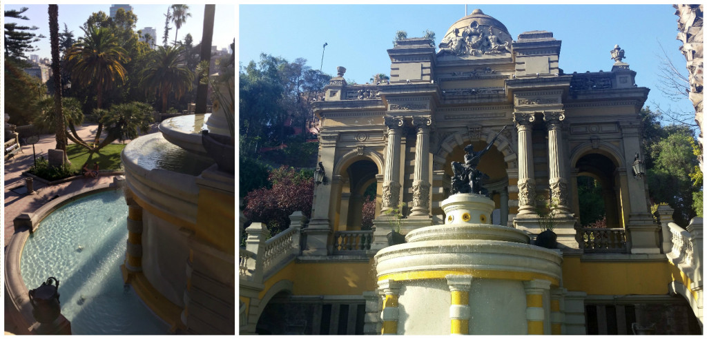 Neptune's terrace, complete with fountain and statue.