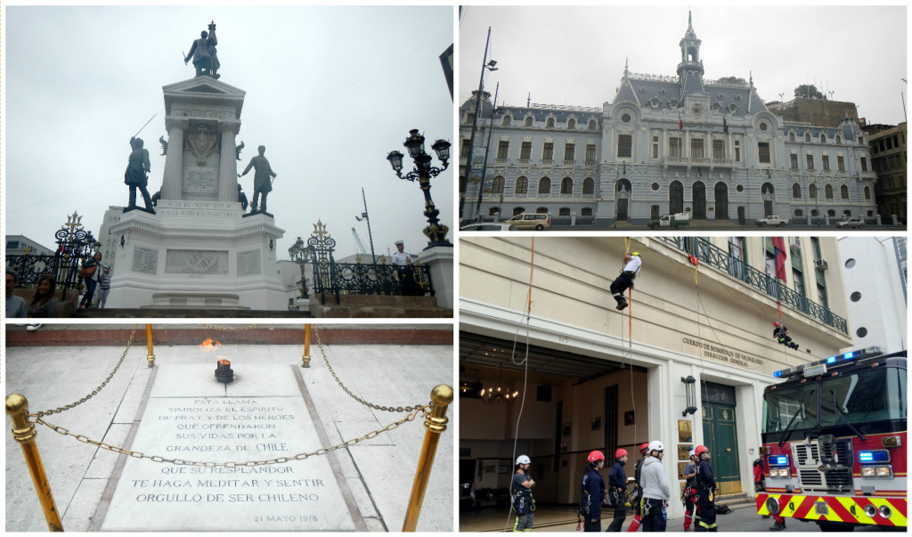 A navyman stands watch over the statue, plaza, and continuous fire commemorating the lives lost.