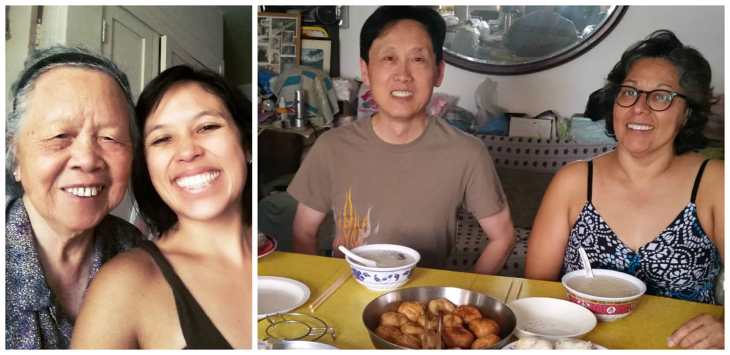 Time with the parents =D and grandma's homemade rice soup, red bean fritters, and steamed taro cake!