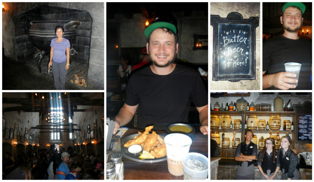 We tried butterbeer! I had a mini cottage pie + a mini fisherman's pie and Jon had fish and chips!