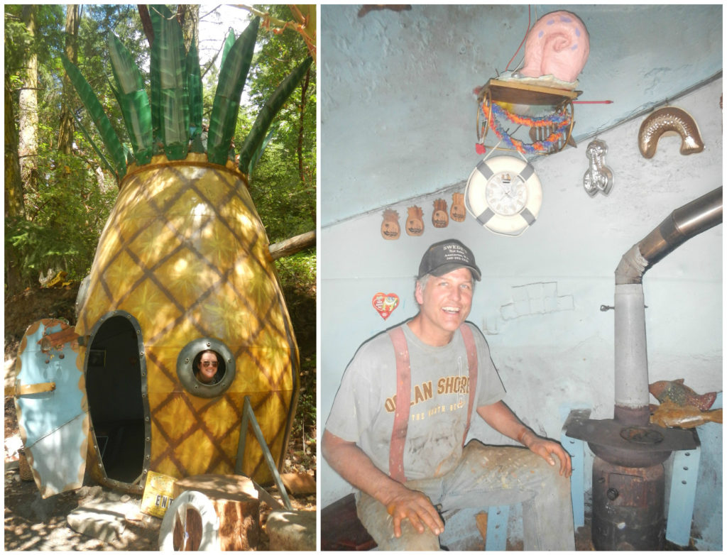 I can only imagine this pineapple structure was Spongebob Squarepants inspired. The artist (on the right) said he works on a new sculpture every year, putting in time everyday after work. His goal? "If I can make you smile, I've done my job"