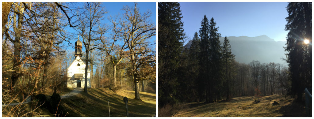 Left: St Anna Chapel, the oldest building in Linderhof Park. Right: The gorgeous grounds.